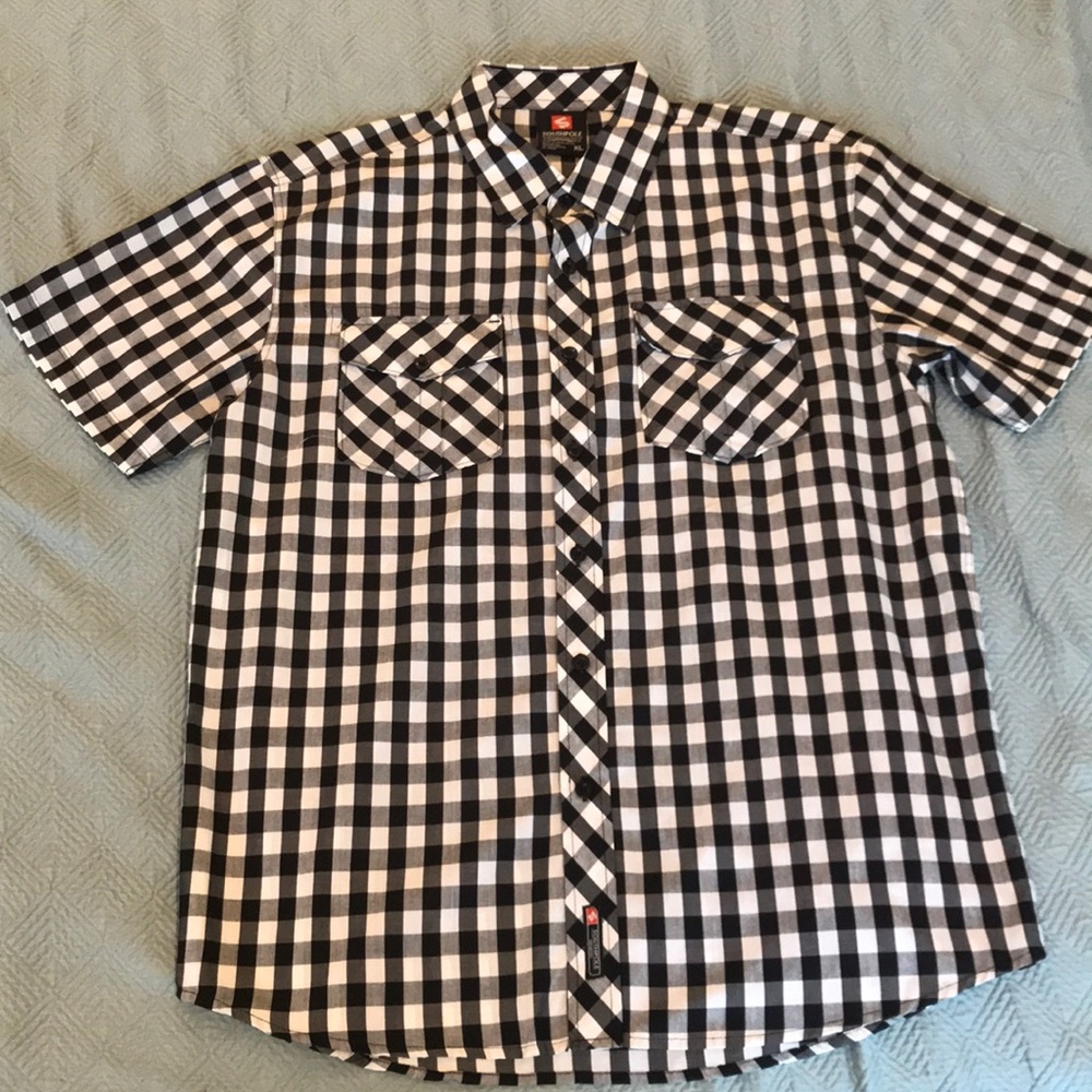 Black and White Checker Button down Shirt